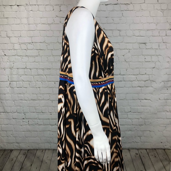 2X 4X INC Tiger Print Surplice Maxi Dress Plus Sz - Picture 5 of 6